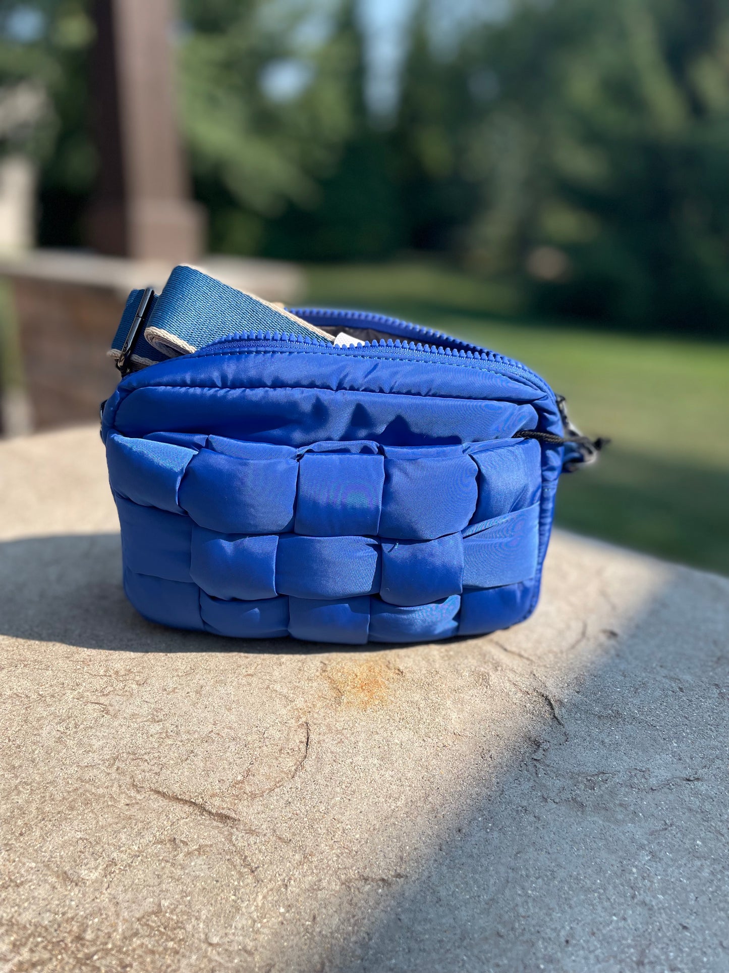 Woven Crossbody- Blue