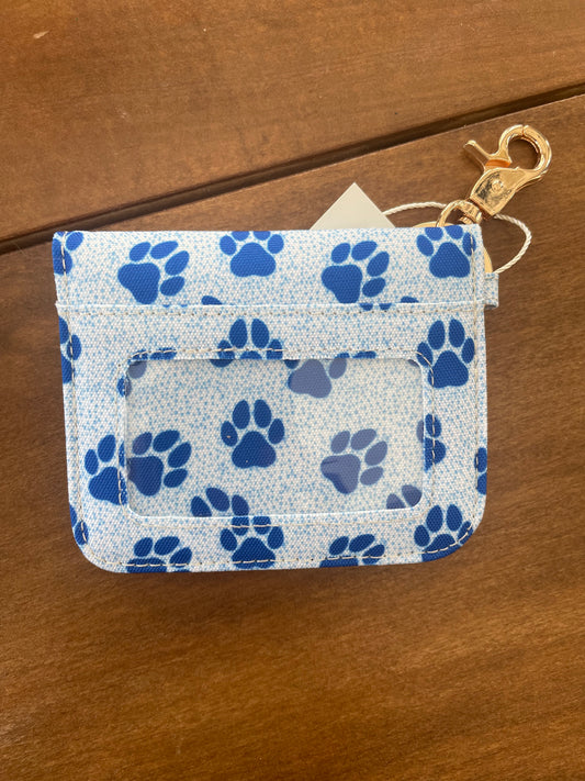 UK blue paw print ID wallet