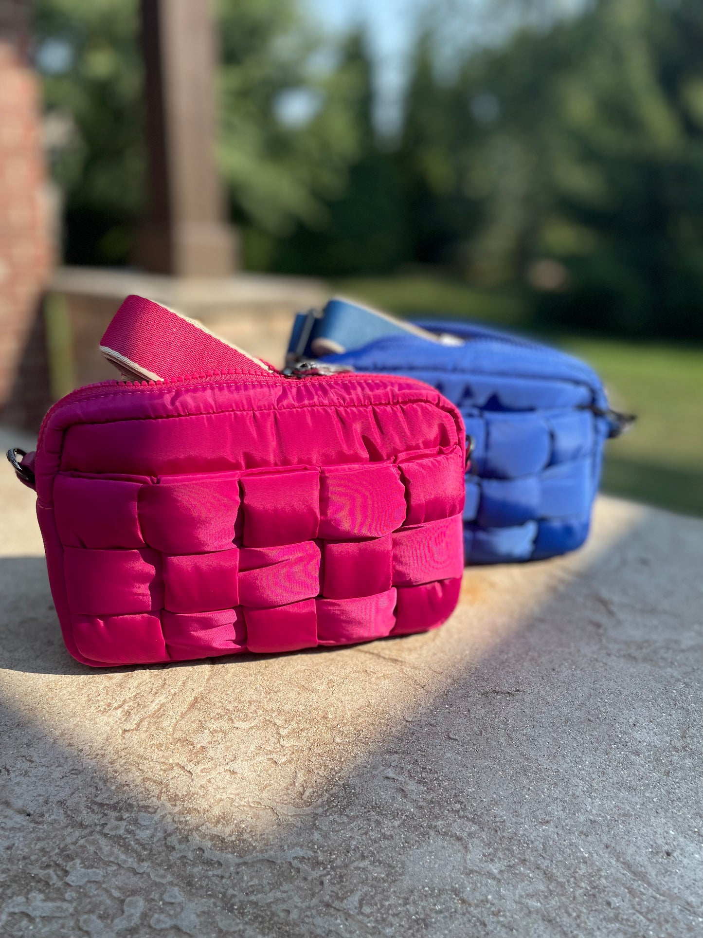 Woven Crossbody- magenta