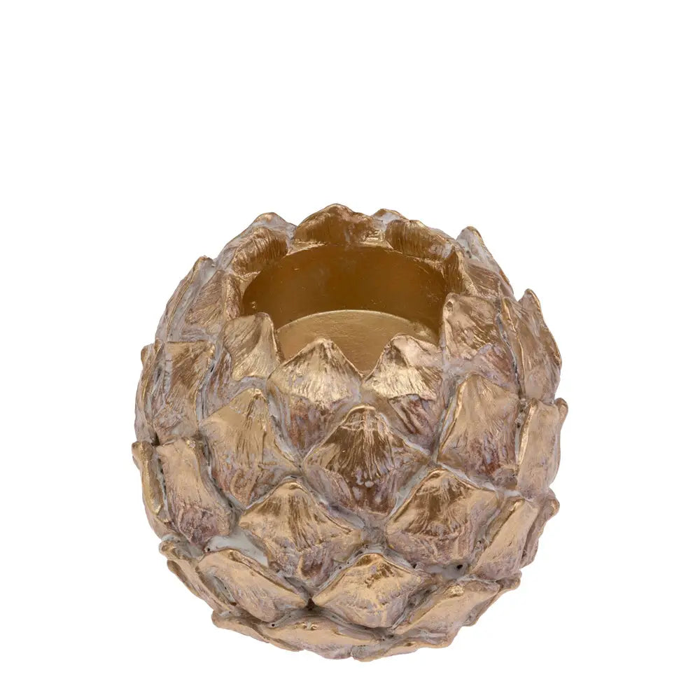 Gold pinecone tea light