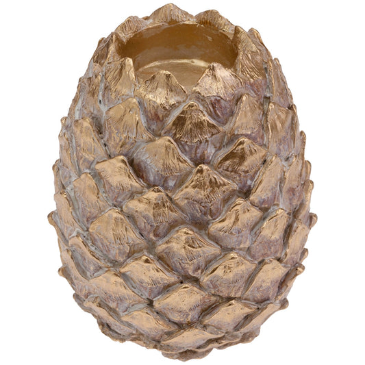 Gold pinecone tea light