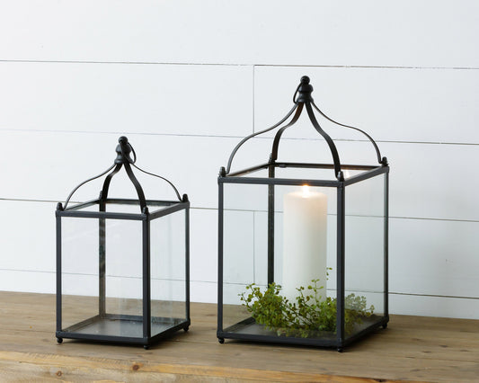 Exposed dome black iron lantern