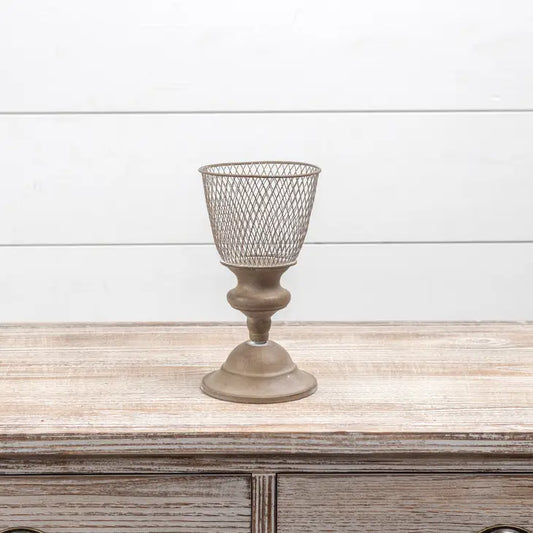 Mesh Pedestal Candle Holder