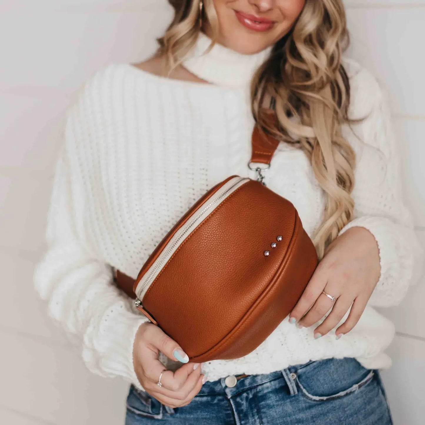 Brown crossbody sling bag