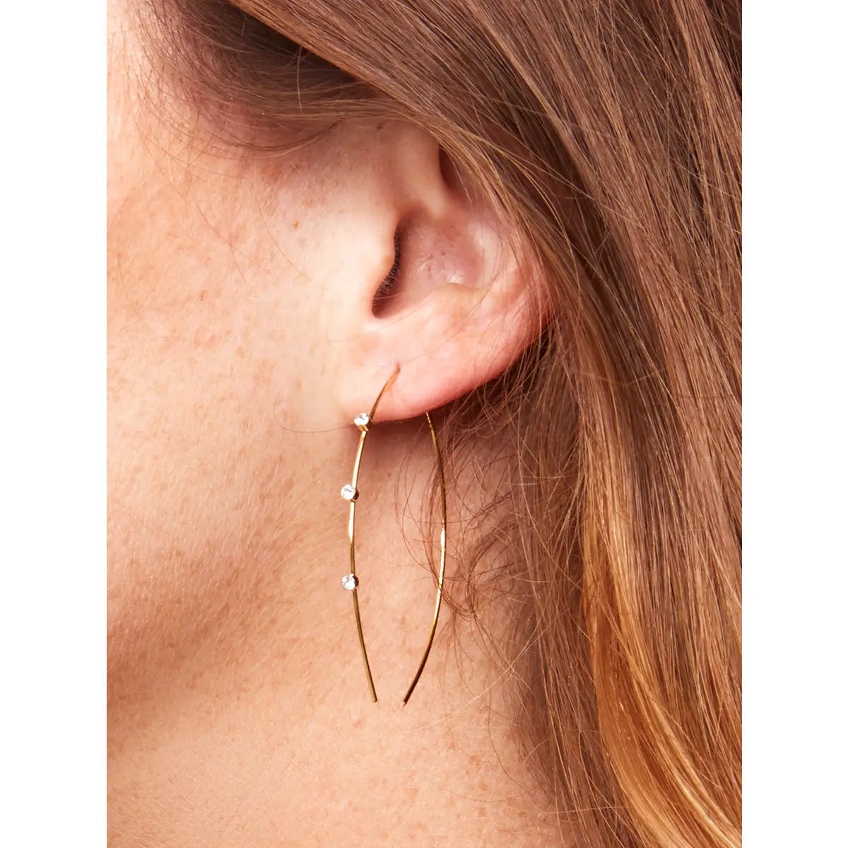 Delicate Crystal Embellished Pull Through Earring