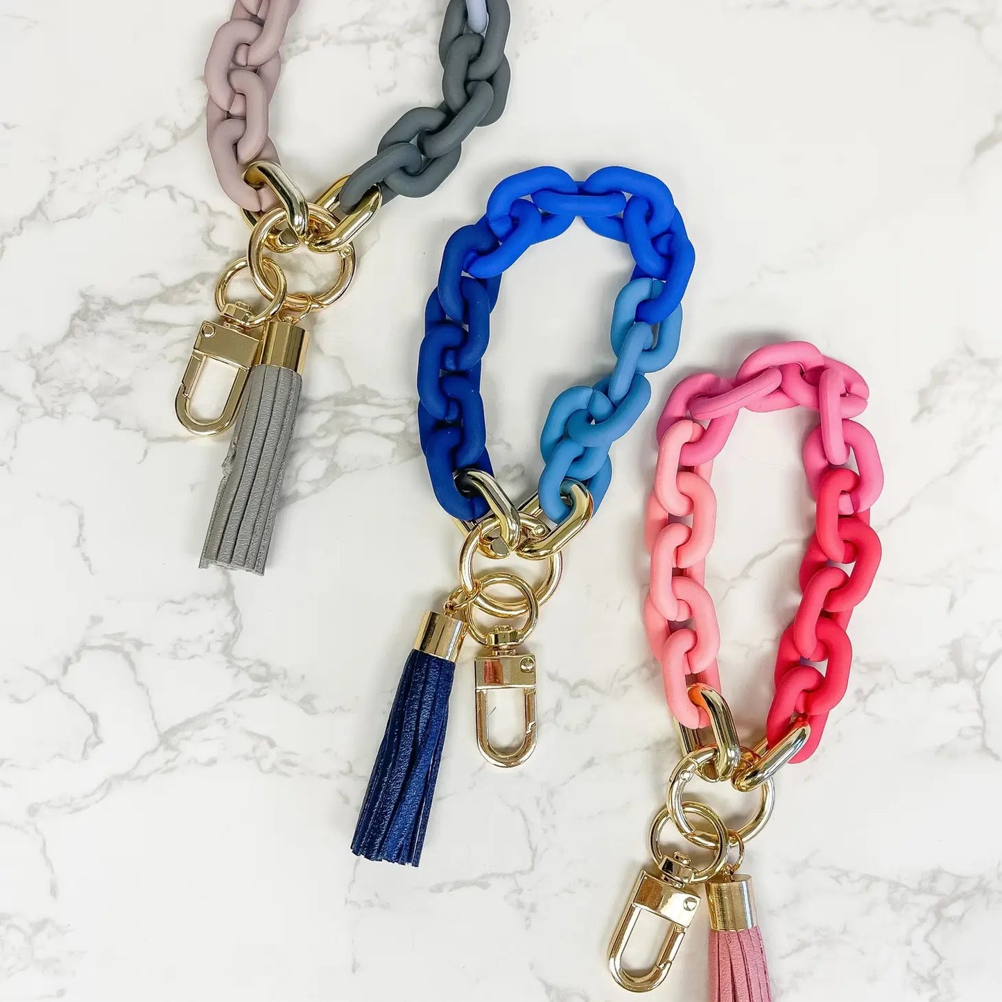 Silicone Chunky Chain Bracelet Keychain