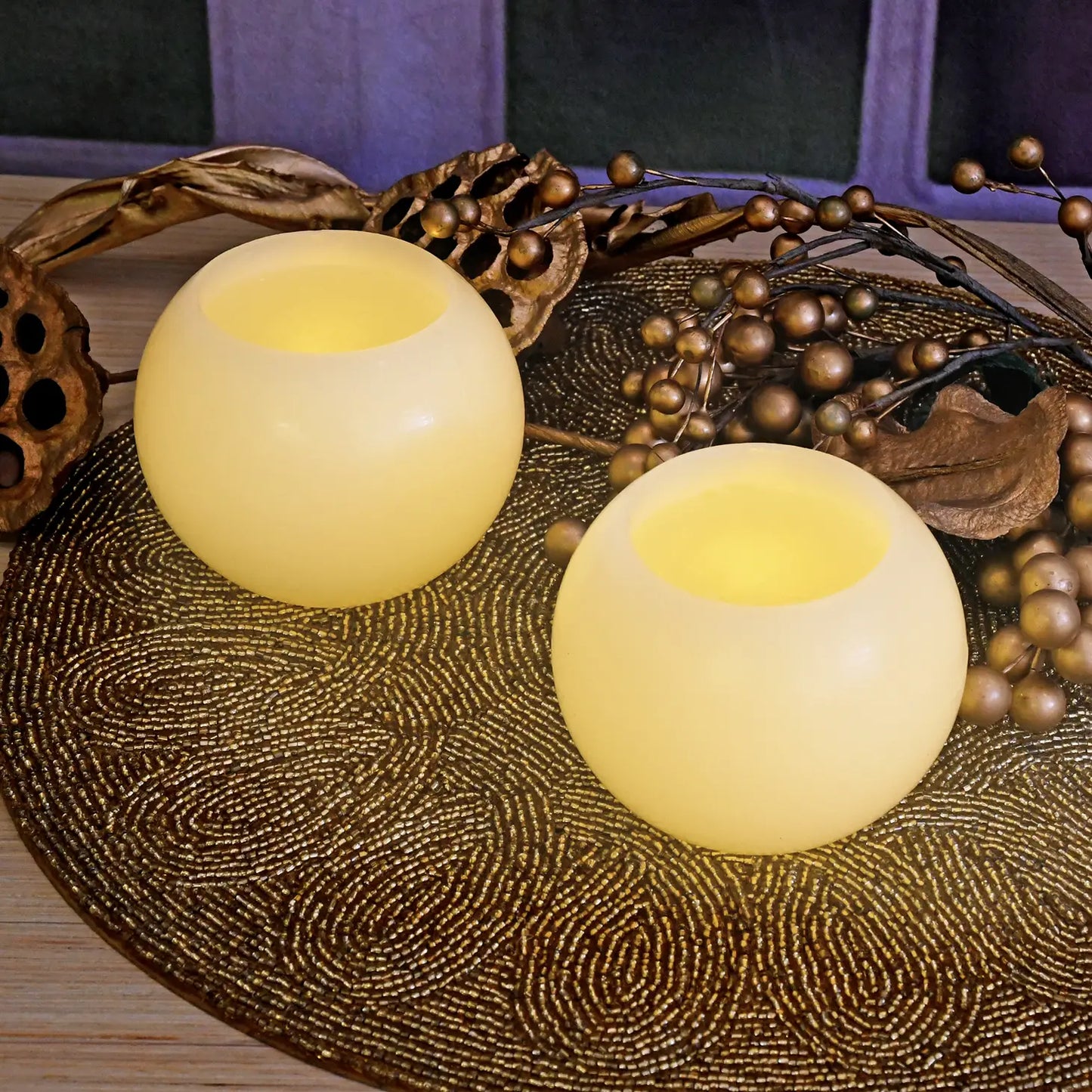 Battery Operated Round Wax LED Candles