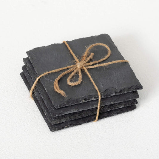 Slate Live-Edge Candle Coasters